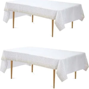 2x Plastic Wegwerp Tafelkleed Set
